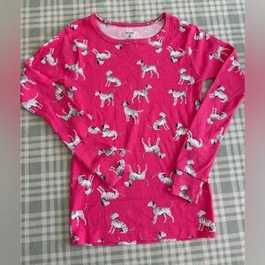 NWOT Carter's Pink Dalmatian Long Sleeve Top girls size 8